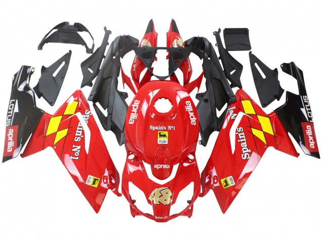 Aprilia RS125 Motorrad Verkleidung 2006-2011 - Rot Weiss Gelb Schwarz