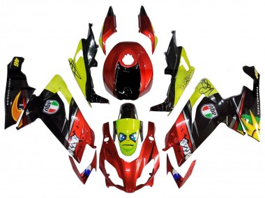 Aprilia RS4 50 125 Motorrad Verkleidung 2012-2018 - Rot Gelb Glanzendes Schwarz Hai