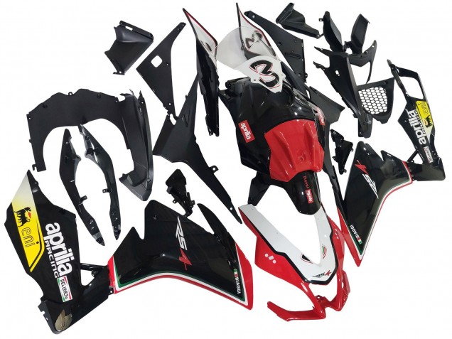 Aprilia RS4 50 125 Motorrad Verkleidung 2012-2018 - Weiss Rot Gelb Glanzendes Schwarz