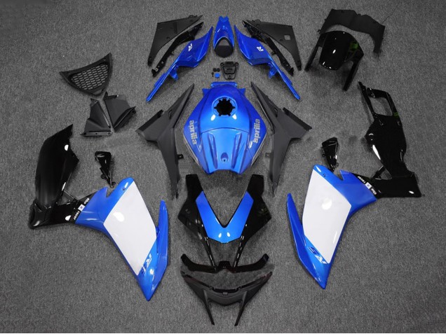 Aprilia RS4 50 125 Motorrad Verkleidung 2012-2018 - Blau Weiss Glanzendes Schwarz