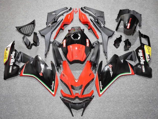 Aprilia RS4 50 125 Motorrad Verkleidung 2012-2018 - Rot Gelb Glanzendes Schwarz