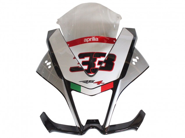 Aprilia RS4 50 125 Motorrad Verkleidung 2012-2018 - Silber Rot Glanzendes Schwarz