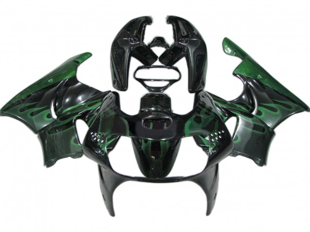 Glänzendes Schwarz Grün Flamme 1998-1999 Honda CBR900RR 919 Motorrad Verkleidung