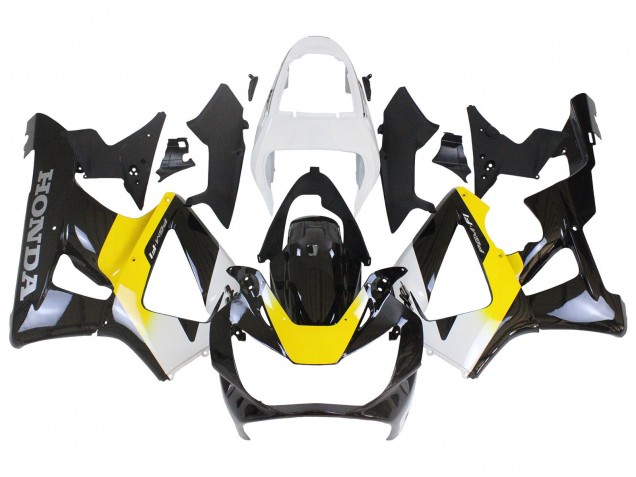 Honda CBR900RR 929 Motorrad Verkleidung 2000-2001 - Weiss Gelb Glanzendes Schwarz