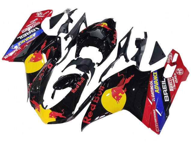 Ducati 848/1098/1198 Motorrad Verkleidung 2007-2014 - Glanzendes Schwarz Gelb Blau Red Bull