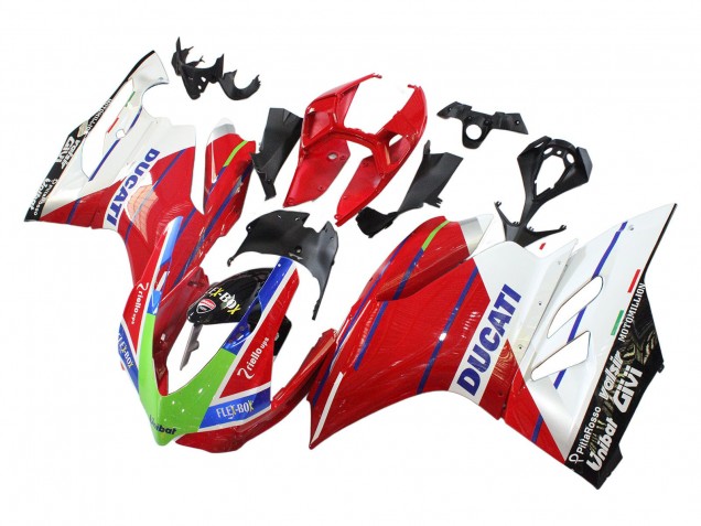 Ducati Panigale 899/1199 Motorrad Verkleidung 2011-2014 - Weiss Rot Grun Blau Glanzendes Schwarz Flex-Box