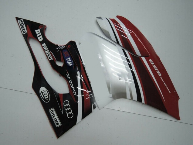 Ducati Panigale 899 Motorrad Verkleidung 2011-2014 - Weiss Rot Glanzendes Schwarz