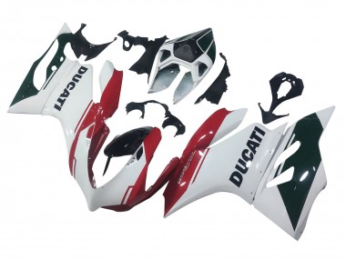 Ducati Panigale 899 Motorrad Verkleidung 2011-2014 - Weiss Rot Glanzendes Schwarz