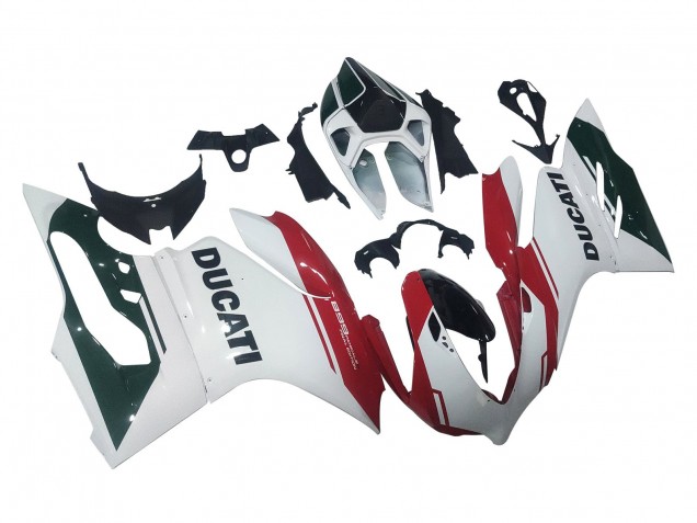 Ducati Panigale 899 Motorrad Verkleidung 2011-2014 - Weiss Rot Glanzendes Schwarz