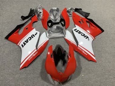 Ducati 1199 Motorrad Verkleidung 2011-2014 - Rot Weiss Glanzendes Schwarz