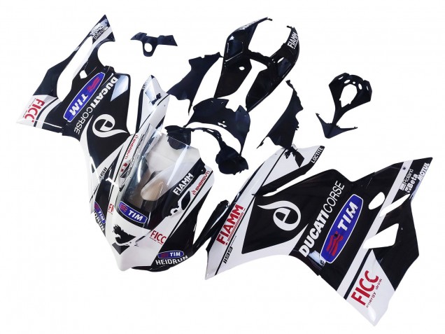Ducati Panigale 899/1199 Motorrad Verkleidung 2011-2014 - Weiss Schwarz Blau Fiamm Ficc 7