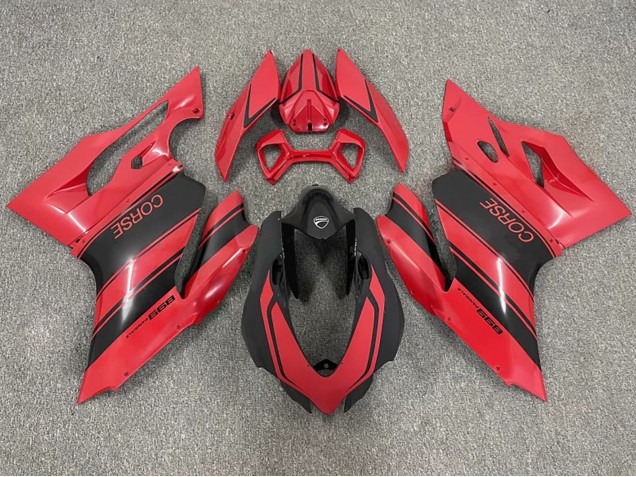 Ducati 999 Motorrad Verkleidung 2003-2004 - Rot Glanzendes Schwarz Corse