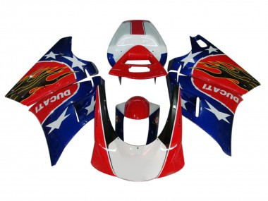 Ducati 748/916/996/998 Motorrad Verkleidung 1993-2005 - Weiss Rot Blau Glanzendes Schwarz Flamme