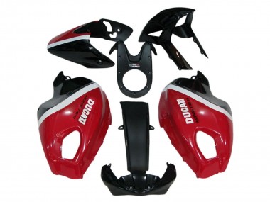 Ducati Monster 696 796 1100 1100S Motorrad Verkleidung 2008-2012 - Rot Weiss Glanzendes Schwarz