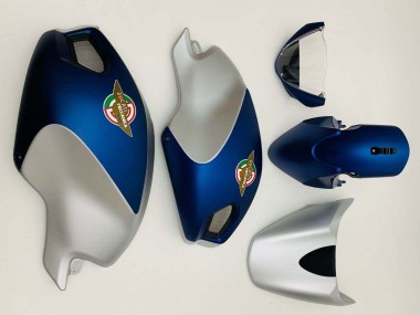 Ducati Monster 696 796 1100 1100S Motorrad Verkleidung 2008-2012 - Dunkel Blau Silber