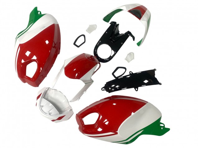 Ducati Monster 696 796 1100 1100S Motorrad Verkleidung 2008-2012 - Weiss Rot Grun