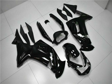 Glänzendes Schwarz Weiß 2006-2008 Kawasaki EX650 Motorrad Verkleidung