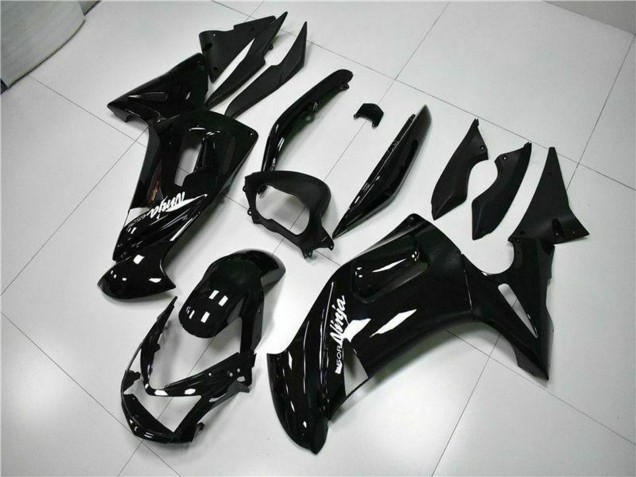 Glänzendes Schwarz Weiß 2006-2008 Kawasaki EX650 Motorrad Verkleidung