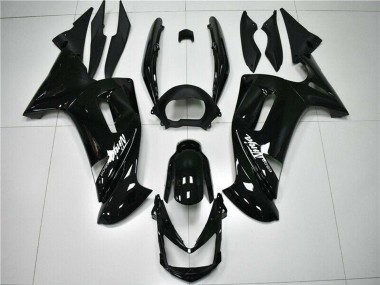 Glänzendes Schwarz Weiß 2006-2008 Kawasaki EX650 Motorrad Verkleidung