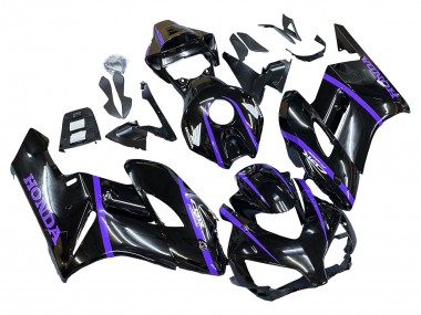 Honda CBR1000RR Motorrad Verkleidung 2004-2005 - Glanzendes Schwarz Lila Streifen