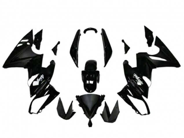Glänzendes Schwarz Weiß Aufkleber 2009-2011 Kawasaki EX650 Motorrad Verkleidung