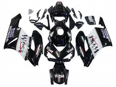 Honda CBR1000RR Motorrad Verkleidung 2004-2005 - Glanzendes Schwarz Weiss West