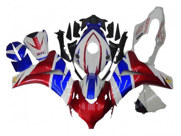 Weiß Rot Blau 2008-2011 Honda CBR1000RR Motorrad Verkleidung