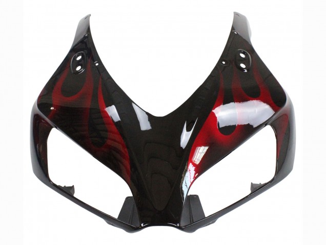 Honda CBR1000RR Motorrad Verkleidung 2006-2007 - Glanzendes Schwarz Rot Flamme