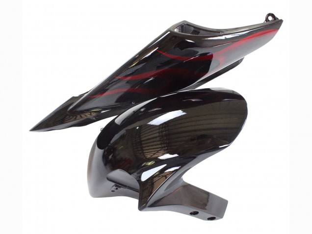 Honda CBR1000RR Motorrad Verkleidung 2006-2007 - Glanzendes Schwarz Rot Flamme