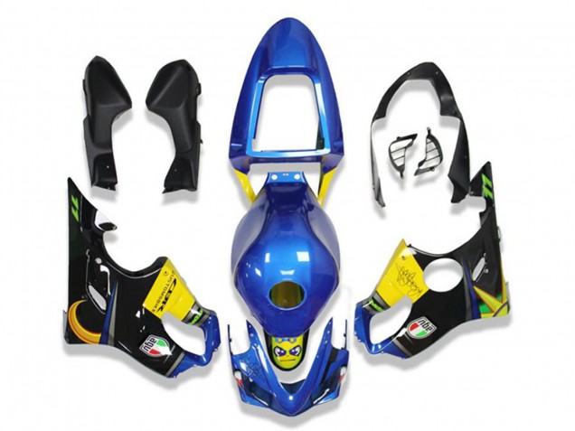 Blau Gelb Glänzendes Schwarz Hai 2001-2003 Honda CBR600 F4i Motorrad Verkleidung