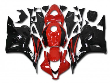 Rot Glänzendes Schwarz 2009-2012 Honda CBR600RR Motorrad Verkleidung Kit