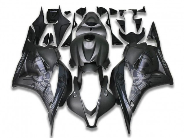 Schwarz Grau Totenkopf 2009-2012 Honda CBR600RR Motorrad Verkleidung