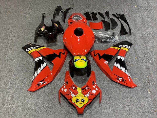 Honda CBR1000RR Motorrad Verkleidung 2008-2011 - Rot Gelb Glanzendes Schwarz Hai