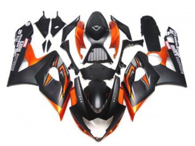 Glänzendes Schwarz Matt Schwarz Schwarz Orange 2005-2006 Suzuki GSXR 1000 Motorrad Verkleidung