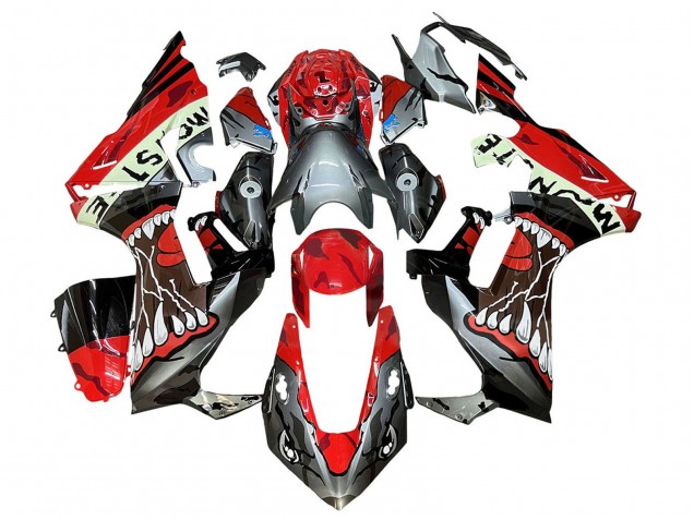 Honda CBR1000RR Motorrad Verkleidung 2017-2023 - Rot Grau Schwarz Monster Hai