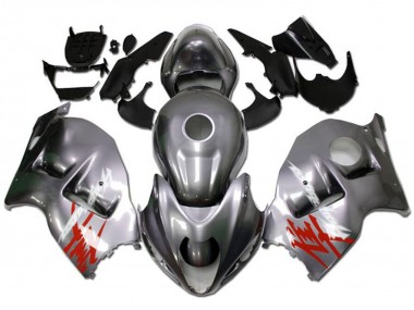 Silber mit Rot Weiß Aufkleber 1996-2007 Suzuki GSXR 1300 Hayabusa Motorrad Verkleidung