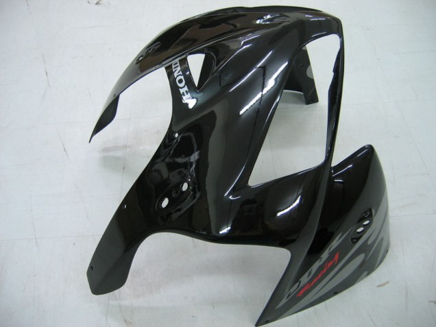 Honda CBR600RR Motorrad Verkleidung 2005-2006 - Glanzendes Schwarz Grau Flamme