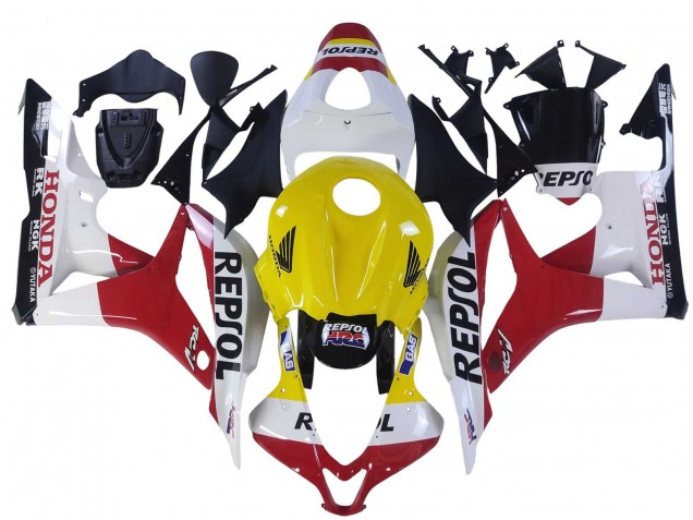 Honda CBR600RR Motorrad Verkleidung 2007-2008 - Weiss Gelb Rot Repsol HRC