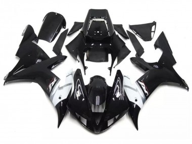 Glänzendes Schwarz Weiß Silber 2002-2003 Yamaha YZF R1 Motorrad Verkleidung