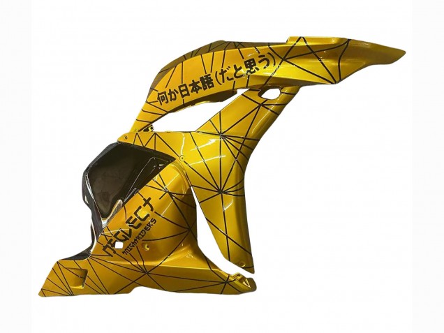 Honda CBR600RR Motorrad Verkleidung 2009-2012 - Gold Glanzendes Schwarz