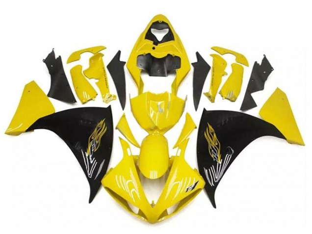 Gelb Schwarz 2009-2011 Yamaha YZF R1 Motorrad Verkleidung