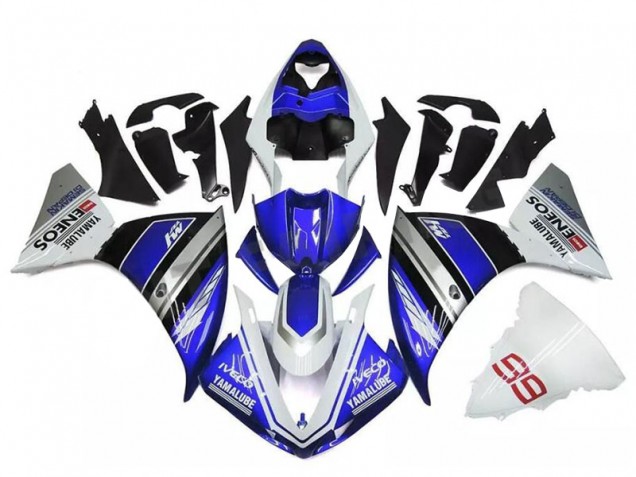 Weiß Blau Schwarz Yamalube ENEOS M1 2009-2011 Yamaha YZF R1 Motorrad Verkleidung