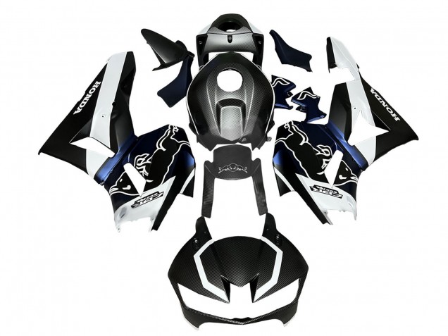 Schwarzer Carbonfaser Stil Weiß blau Red Bull 2013-2026 Honda CBR600RR Motorrad Verkleidung