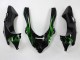 Kawasaki ZX10R Motorrad Verkleidung 2004-2005 - Schwarz mit Gruner Flamme Ninja