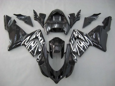Kawasaki ZX10R Motorrad Verkleidung 2004-2005 - Schwarz Weiss