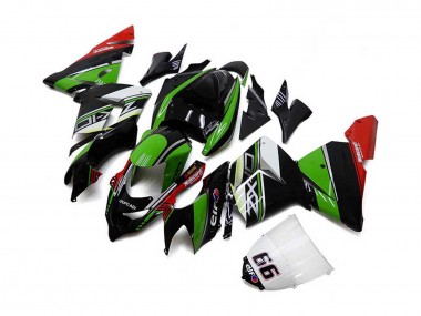 Kawasaki ZX10R Motorrad Verkleidung 2004-2005 - Weiss Schwarz Grun Elf
