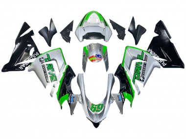 Kawasaki ZX10R Motorrad Verkleidung 2004-2005 - Grun Silber Schwarz 69