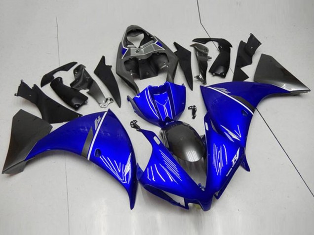 Blau Weiß Glänzendes Schwarz 2012-2014 Yamaha YZF R1 Motorrad Verkleidung