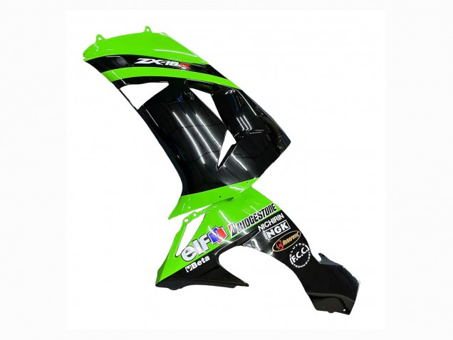 Kawasaki ZX10R Motorrad Verkleidung 2006-2007 - Grun Schwarz Elf Touch4 3M