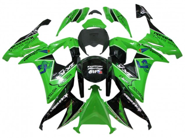 Kawasaki ZX10R Motorrad Verkleidung 2008-2010 - Grun Glanzendes Schwarz Rosciou Hotels